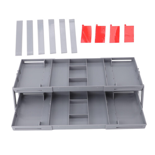 Foldable Multi‑Layer Drawer Organizer – Expandable Jewelry, Makeup & Office Supplies Tray, 2‑Layer Storage Case