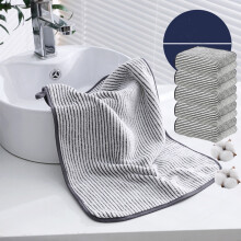 5-Pc Coral Velvet Towel Set, Absorbent & Non-Shedding, 75x35cm Gray Cotton, Soft Quick-Dry, Bathroom Spa Essentials