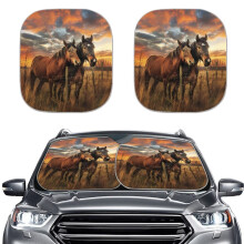 Western Horse 2-Piece Car Sun Shade – UV-Blocking Windshield Visor, Reflective & Universal Fit, Compatible with Most Cars