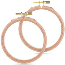 2 Pack 4" Adjustable Embroidery Hoops for Cross Stitch, DIY Craft & Sewing