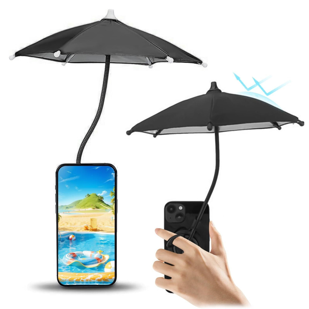 Magnetic Phone Umbrella For Sun – Adjustable Handle, Anti-Glare, Video & Photo Use (Blue) Blue 9405492443983