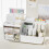 Desk Organizer with 2 Drawers and 8 Compartments White 2