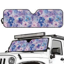 Purple Hibiscus Windshield Sun Shade for Jeep Wrangler