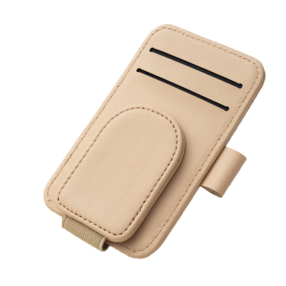 Car Eyeglasses Clips For Sunglasses & Cards Â Leather Visor Organizer, Stylish & Durable, Easy Install, Compatible With Most Cars 9401284777229