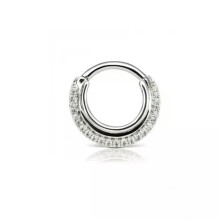 Septum Clicker Nose Ring Sterling Silver Piercing Hoop 18G A1515-Silver