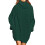 Dames coltrui - oversized trui, losse gebreide pullover (groen) M 1