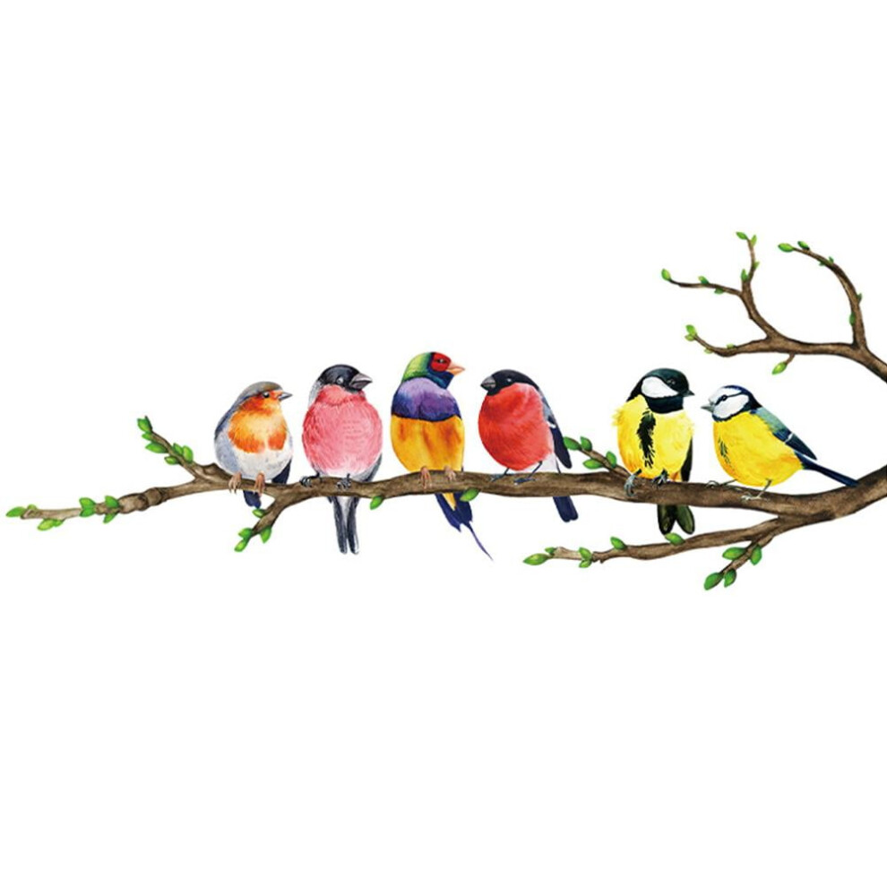 Clearance! Hummingbird on Tree Branch Wall Sticker – Watercolor Bird Vinyl Decal, Peel & Stick, Compatible with Walls, Garden/Living