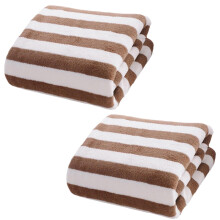 Striped Coral Velvet Hand Towels (Coffee, 2pcs, 30x13in), Super Absorbent & Quick-Dry, Compatible with ANMUYUM