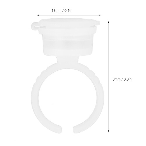 Disposable Tattoo Ink Ring Cup 100pcs with Dustproof Lid for Microblading White 1