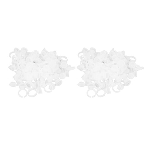 Disposable Tattoo Ink Ring Cup 100pcs with Dustproof Lid for Microblading White 2