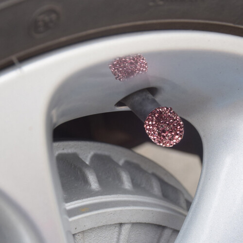 4 pezzi Tappi universali per valvole di pneumatici con strass e gioielli per auto 2