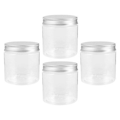 Pretyzoom4Pcs Δοχεία Χρώματος Αλουμινίου με Διαφανή Ορατότητα, Φορητά για Καθημερινούς