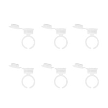 Disposable Tattoo Ink Ring Cup 100pcs with Dustproof Lid for Microblading White