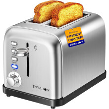 2-Slice Extra Wide Slot Toaster for Bagels/Bread/Waffles, 7 Shade Settings, 4 Functions, Removable Crumb Tray, 900W, Brushed Stainless Steel