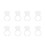100pcs Microblading Ink Ring Cups 10ml Disposable with Dustproof Lids White 14