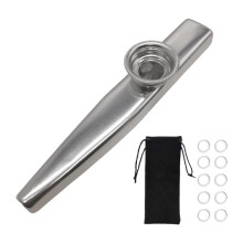 Kids Kazoo Coordination Portable Music Classes Children Mouthpiece Dustcover Silver
