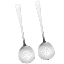 2Pcs Stainless Steel Slotted Ladle Kitchen Utensils Silver Safe to Use Restaurant