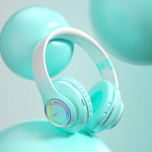 Bluetooth Headphones, Wireless Gaming Headset, RGB Lights, Bluetooth 5.3, Foldable, 6H Playtime, for PC/Mobile Gaming, Wide Compatibility