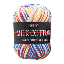 Soft Chunky Baby Wool Yarn - 50g Skein, Hand Knitting & Crochet Milk Cotton Yarn, Colorful Pastel Shades, UK Size 3-4 Needles Recommended