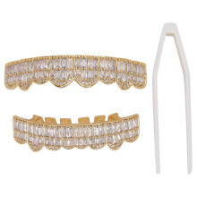 Brrnoo Gold Plated Grillz Set Top and Bottom 2 Pieces