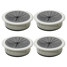 4 stuks plastic kabeldoorvoerdeksels voor stopcontacten, ronde kabelhouders voor tafel-, computer- en pc-bureaus, kabelmanagement.