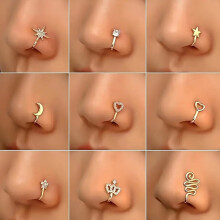 9pcs Non-Piercing U-Shaped Nose Clip, Minimalist Fashion Jewelry for Women & Men, Compatible with All Seasons