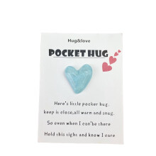 Cute Resin Floral Heart Pocket Hug Card – Mini Blessing Token, Love/Friendship Gift & Good Luck Charm for Valentine's, Birthday or Encouragement