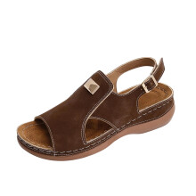 Sandale cu platformă pentru femei, maro, pantofi de plajă casual, fără platformă, talpă groasă, mers confortabil, mărimea 40, 0,58 lb