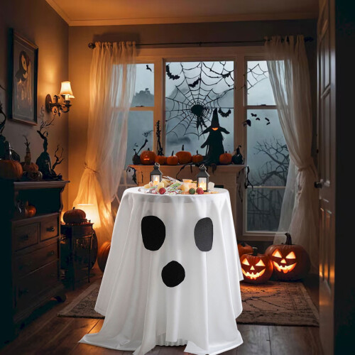 Τραπεζομάντιλο Halloween με σχέδιο κολοκύθας 100x150CM από πολυεστέρα για διακοσμητικά