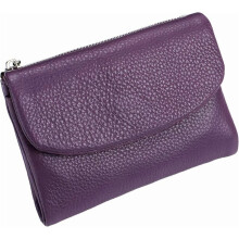Unisex Pebble Leather Wallet, 5.3In Short Genuine Leather Coin Card Holder, Unisex Clutch Bags, Can Hold Coins, Id Cards