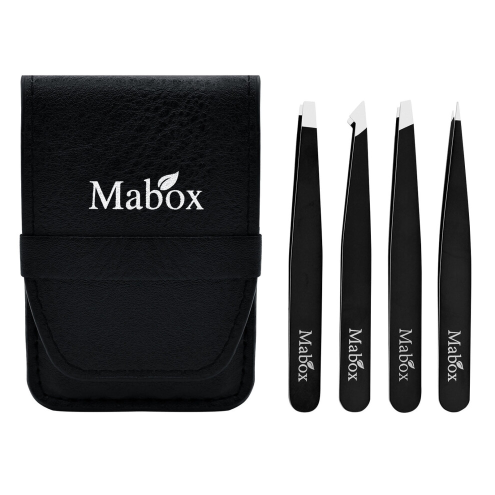 4Pcs Stainless Steel Tweezers Set â Precision Eyebrow Shaping & Blackhead/Ingrown Hair Removal Tools
