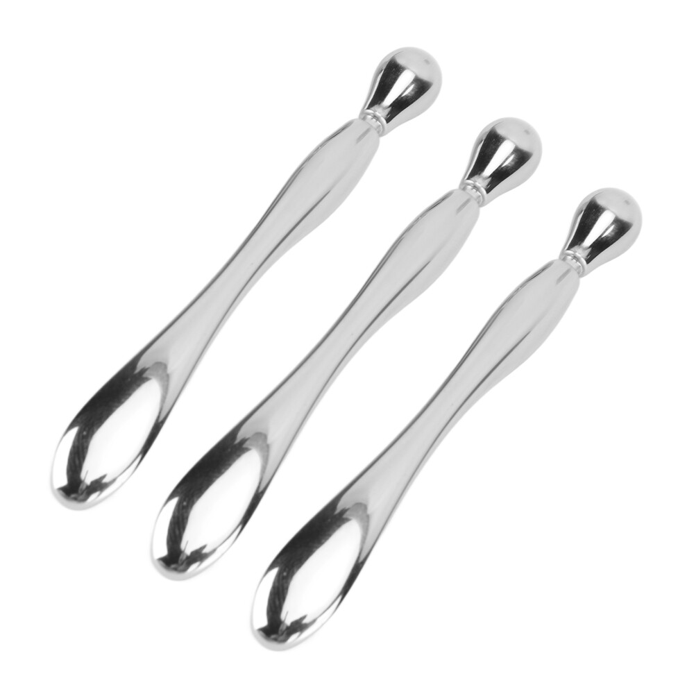 Cream 3Pcs Zinc Alloy Eye Massage Stick Double Head 15Mm Roller