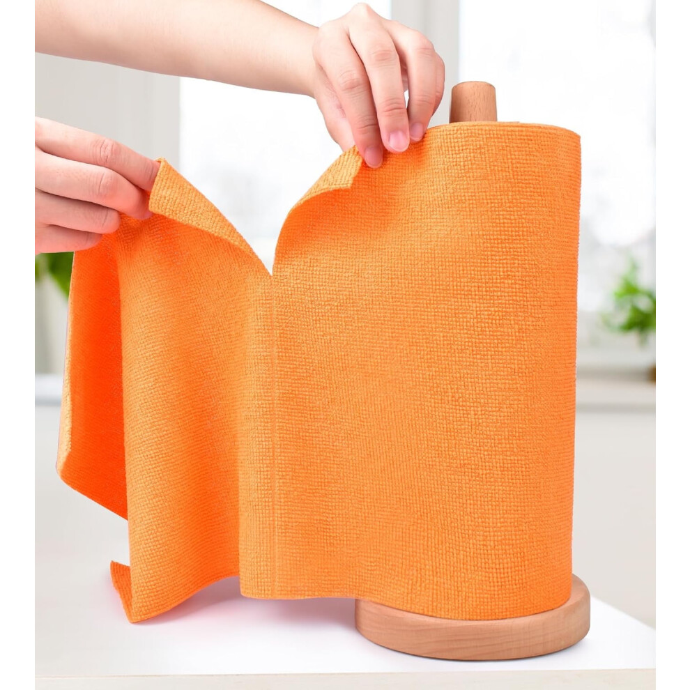 10" X 10" Microfiber Cleaning Cloth Roll, Tear Away Towels, Reusable Washable Rags, 20 Sheets Per Roll, For Kitchen Car Drying Dishes Yellow/Blue/Green 9455834323336