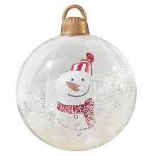 Boule de Noël gonflable en PVC de 61 cm (24 pouces) – Décoration extérieure pour les fêtes de fin d'année, compatible avec les décorations de