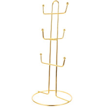 Soporte para tazas dorado de 4 piezas para el hogar - diseño vertical que ahorra espacio