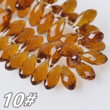 Perles de pendentif en cristal facetté en forme de larme 12x6mm 16x8mm 20x10mm 25x12mm - 10# Marron - 20x10mm (10 pièces)
