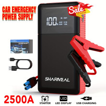 2500A/3000A piekvermogen auto-startbooster, 12V draagbare powerbank met LED-verlichting, noodacculader en trolley voor auto-accessoires
