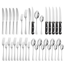 Black Flatware Set Stainless Steel 36-Piece for 4