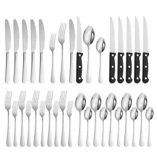 Black Flatware Set Stainless Steel 36-Piece for 4