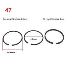 3-delige zuigerveerkits voor luchtcompressoren met cilinders van 42/47/48/51/52/65 mm. Accessoires en reparatieonderdelen voor pneumatische