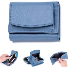 2024 New Unisex Anti-Credit Card Fraud Folding Mini Wallet, Genuine Leather RFID Blocking Card Holder Organizer Pocket Mini Wallet