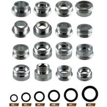 Kit d'adaptateurs pour robinet 16 pièces (M22) pour cuisine, évier et tuyau d'arrosage – Compatible avec inverseur et filtre à eau