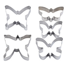 Lot de 5 emporte-pièces papillon en acier inoxydable – Moules à biscuits en métal pour la décoration de pâtisseries de fêtes, d'anniversaires