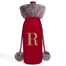 Bolsas de vino de arpillera con cordón, diseño de 26 letras – Reutilizables para bodas, fiestas, catas a ciegas, Navidad, cumpleaños (1 unidad,