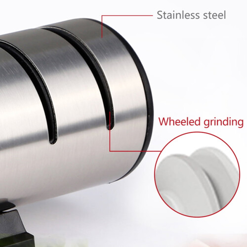 ROSENICE 1Pack Sharpener For Kitchen Tools With Tungsten Steel And Ceramic In Square Shape Black 1