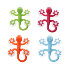 Crochet à ventouse Gecko, puissant, en plastique, avec quatre ventouses, pour décoration murale de salle de bain