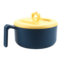 Microwave-Safe Bowl with Lid, Drain Function & Phone Stand – Includes Chopsticks, Fork, Spoon – Dark Blue (Compatible with Standard Microwaves)