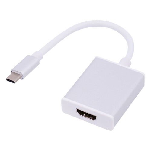 Type C to HDMI 4K Adapter, 10GBit, Silver, 25x5cm Plug & Play 1
