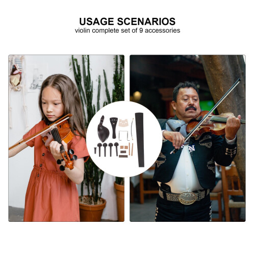 NICEXMAS Violin E String Accessories Set 9 Pieces 1