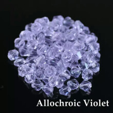 Venta al por mayor de 1000 piezas de cuentas espaciadoras sueltas de cristal facetado bicónico pequeño de 4 mm (lote 168) Violeta